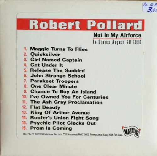 Cover of Robert Pollard – Not in My Airforce