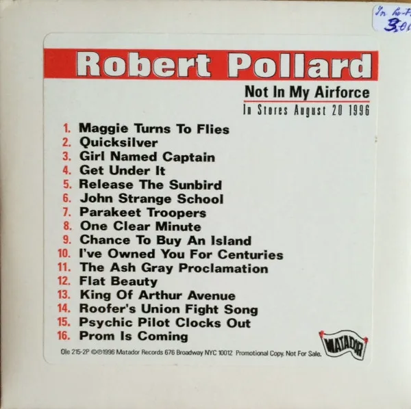 Cover of Robert Pollard – Not in My Airforce
