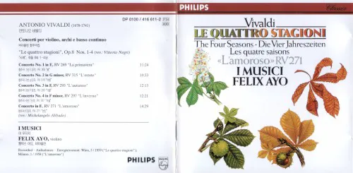 Obal alba Antonio Vivaldi, Felix Ayo, I Musici – Le Quattro Stagioni