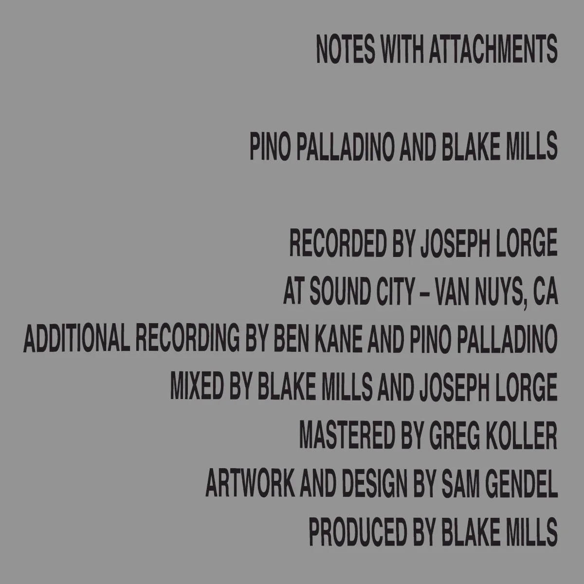 Cover of Blake Mills, Pino Palladino – Notes With Attachments