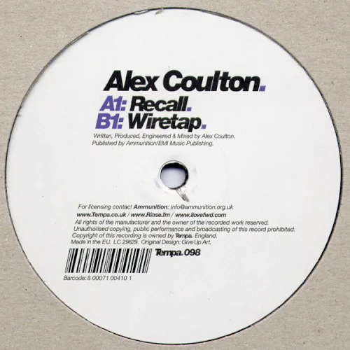 Cover of Alex Coulton – Recall / Wiretap