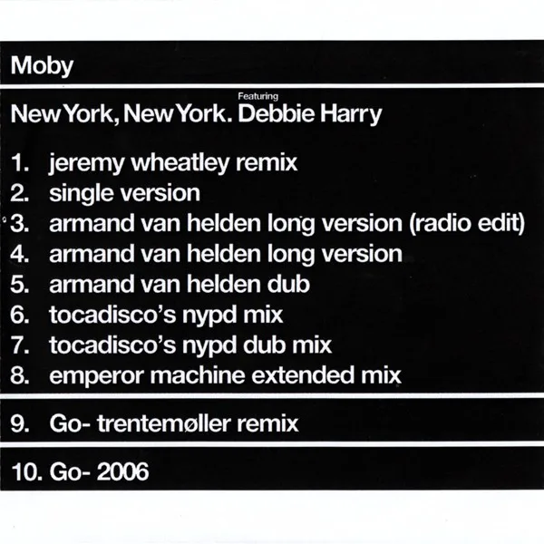 Cover of Moby, Deborah Harry – New York, New York