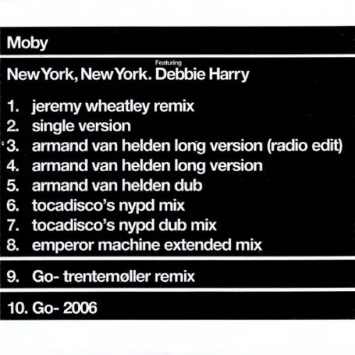 Cover of Moby, Deborah Harry – New York, New York