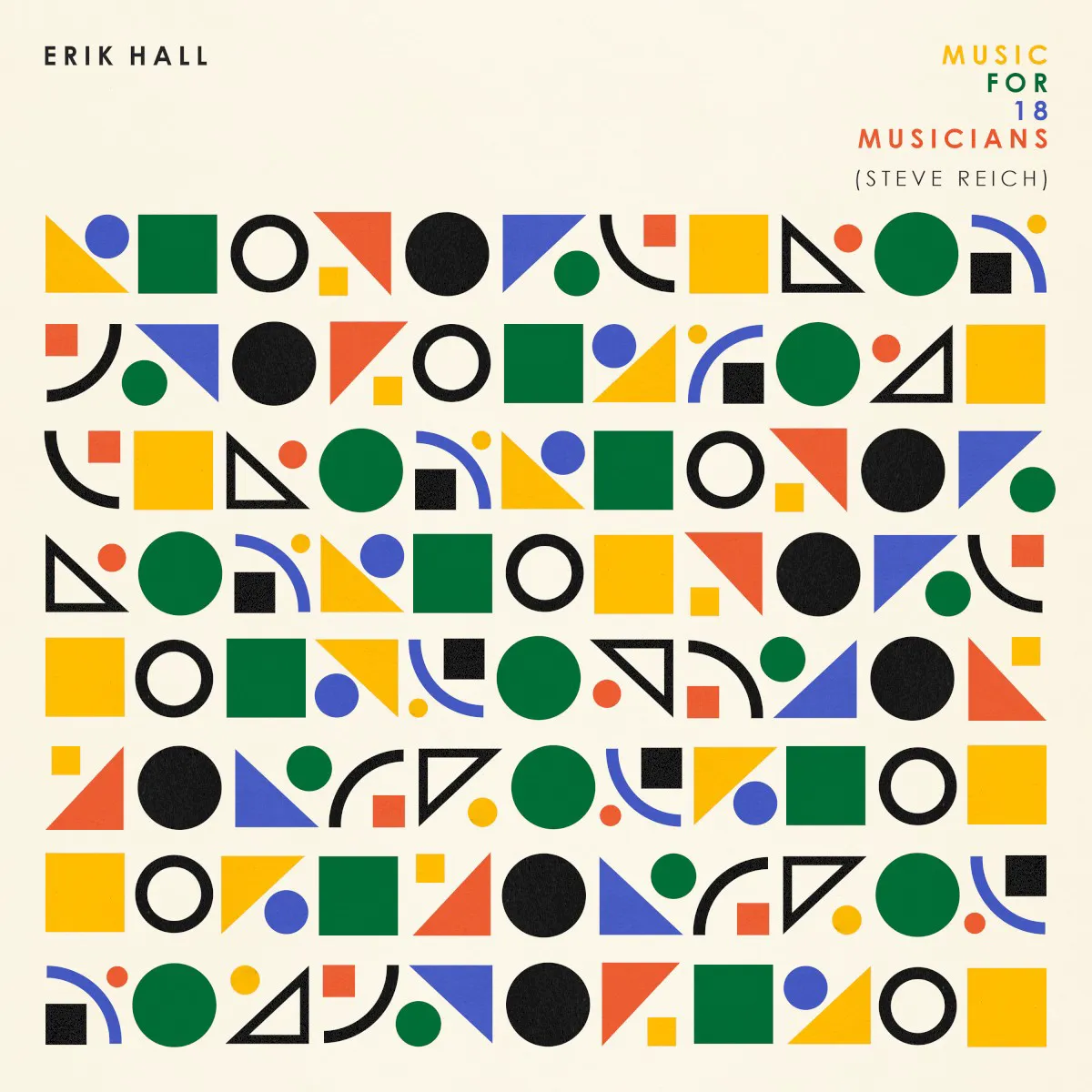 Cover of Erik Hall – Music for 18 Musicians (Steve Reich)