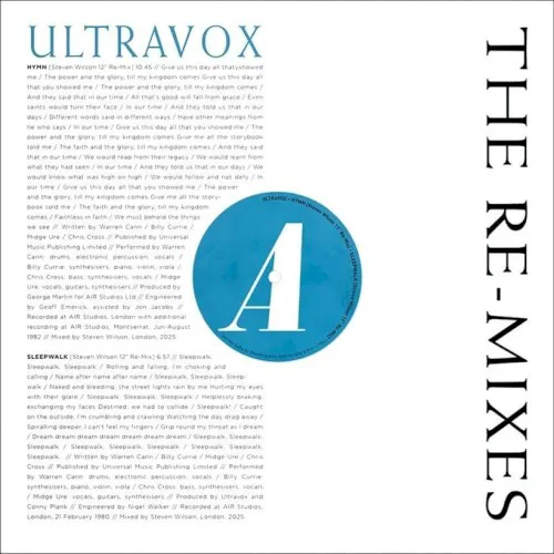 Obal alba Ultravox – The Re‐Mixes